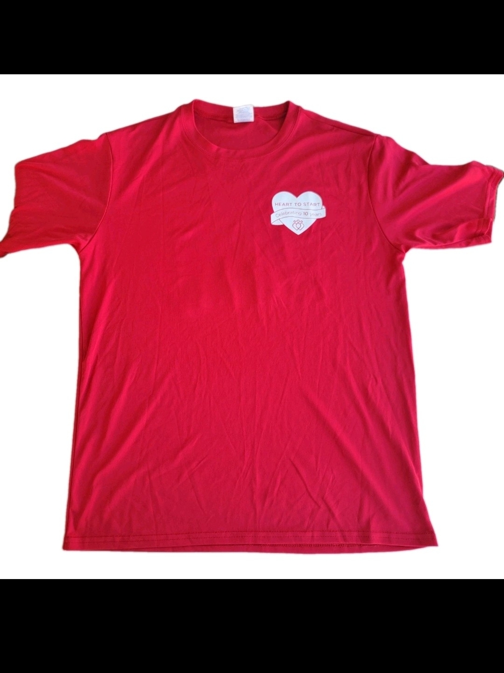 Men's Charity Event Fundraising T-shirt sz Small, Heart to Start s/s stretchy